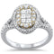 0.93ct 14k Two Tone Gold Diamond Oval Engagement Ring - 02SN18